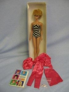   1961 BARBIE White Ginger & 4 pc #1611 1964 SATIN N ROSE+Shoes  