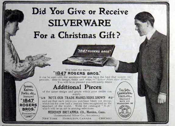   print advertising for Rogers Bros Meriden Britannia silverware