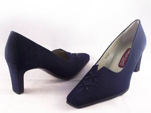 180 Woman Raphael Sarti #Tamara Navy Fabric Shoe 7.5  