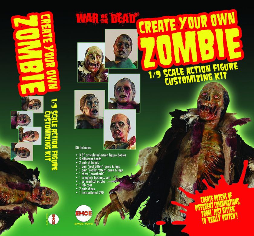   Your Own Zombie Action Figure Set   EMCEE Toys Custom War of the Dead