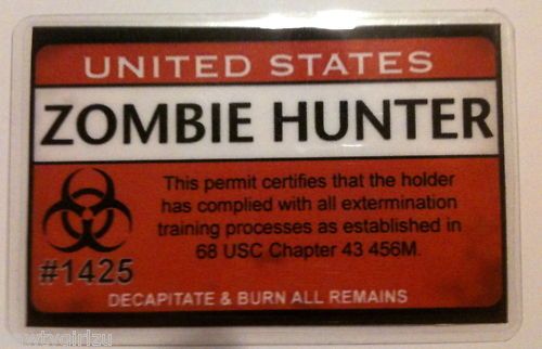 Zombie Hunter ID Card   Customizable   When Zombies Attack  