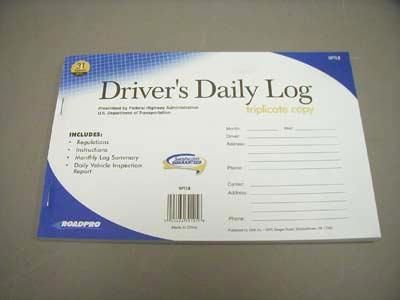 ROADPRO DRIVERS DAILY LOG 31 TRIPLICATE SETS DOT FHA  