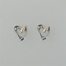 ACLEONI EARRINGS   STERLING SILVER, POSTS, HEARTS (040)  