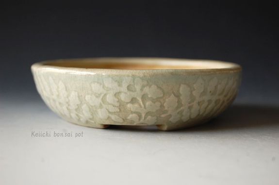 Vintage Japanese bonsai pot by Kimiko 6 3/8  