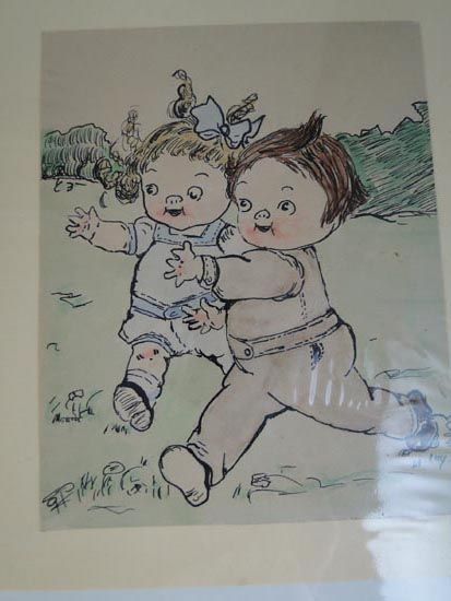   Kewpie Childs Book Illustration Art Drawings Signed Childrens  