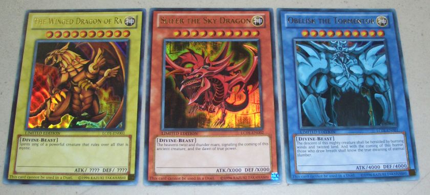 YuGiOh Slifer, Obelisk & Ra Ultra Rare God Cards Set M  