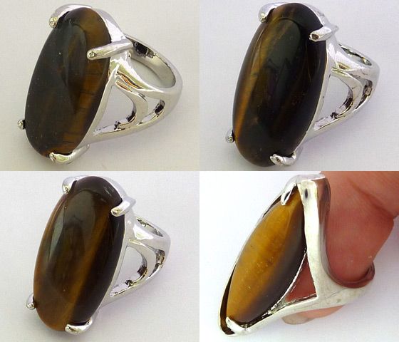 SIZE 8,10 TIGER EYE FASHION RING FOCUS OF MIND  