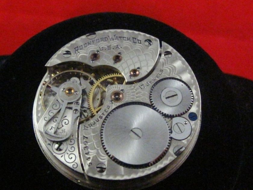 VINTAGE 16S ROCKFORD 17J HUNTING POCKETWATCH MOVEMENT  