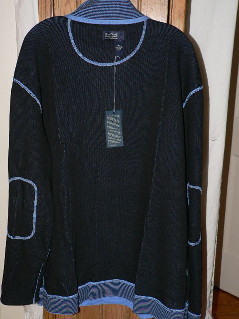 NEW NAT NAST REVERSIBLE WEEKENDER HALF ZIP SWEATER L  