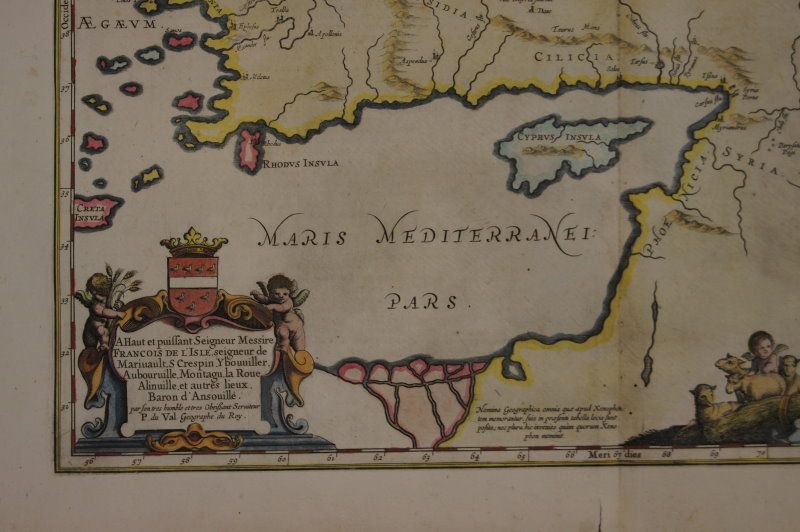 TURKEY CYPRUS PALESTINE MAP JANSSONIUS 1658 #A222S  