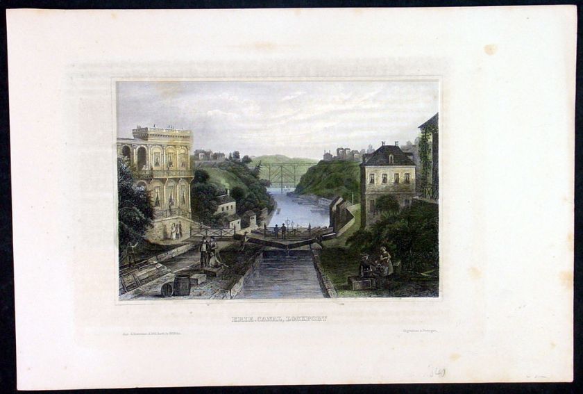 1849 Meyer Antique Print Erie Canal, Lockport New York  