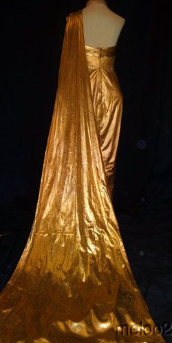 YMA SUMACs SPECTACULAR 50s GOLD LAME GODDESS GOWN w/PHOTO  