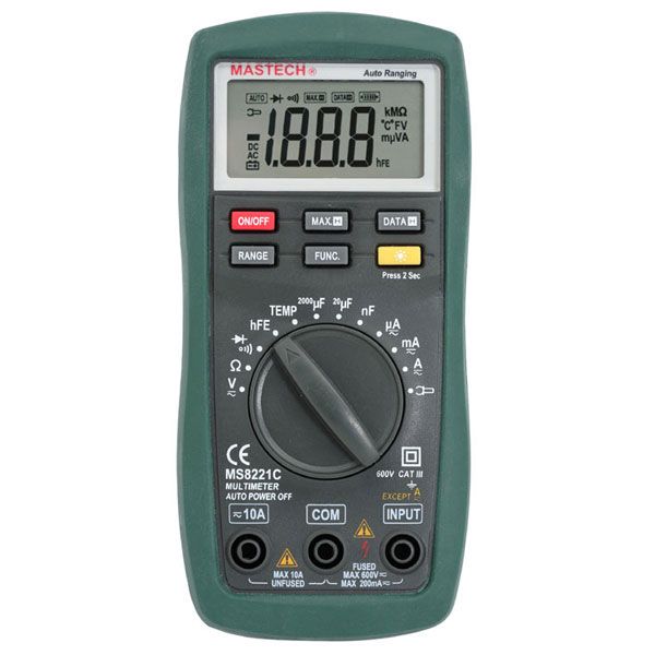 MASTECH MS8221C ADC Cap. Resist Temp Digital Multimeter  