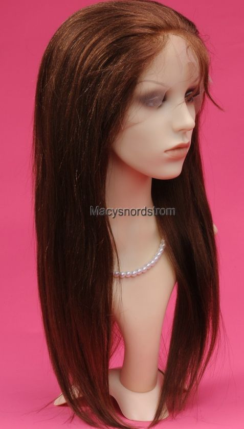 Full Lace Cap 100% Indian Remy Human Hair Wig 22 Yaki  