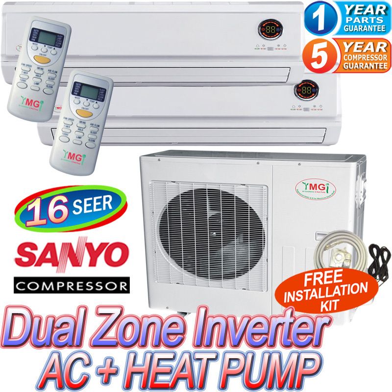   Air Conditioner AC Heat Pump, 21000 BTU Dual Zone A/C Heater  