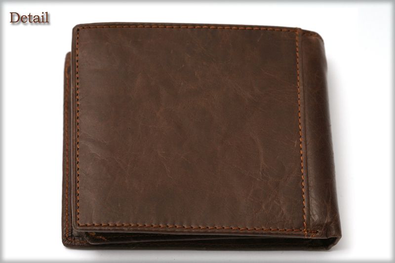 GIFT+BLUEMOUNT Mens Leather Wallet Bulls Mark Cowhide  