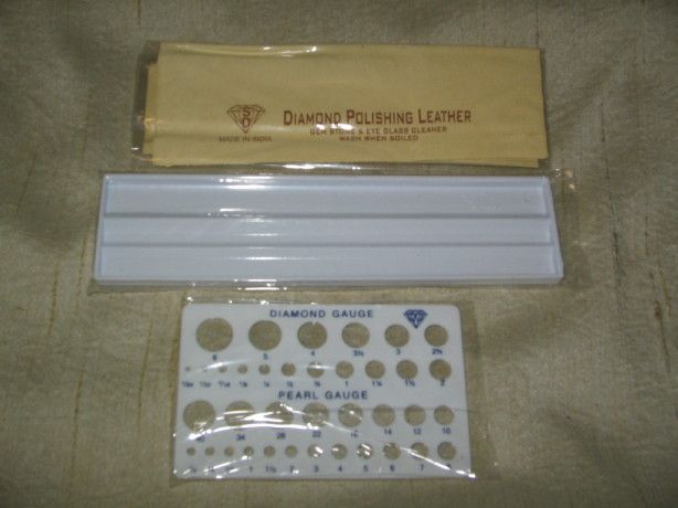 Jewelry Diamond polishing measuring handling Kit Case Tweezers 