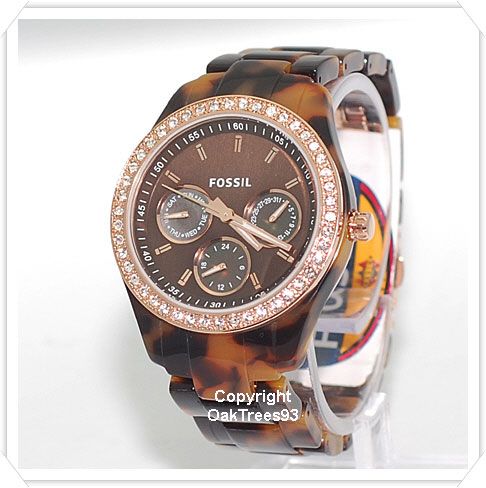 FOSSIL WOEMENS STELLA FAUX TORTOIS FUNTION WATCH ES2923  