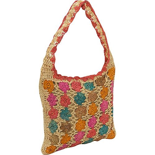 Cappelli Raffia Hobo   Coral  