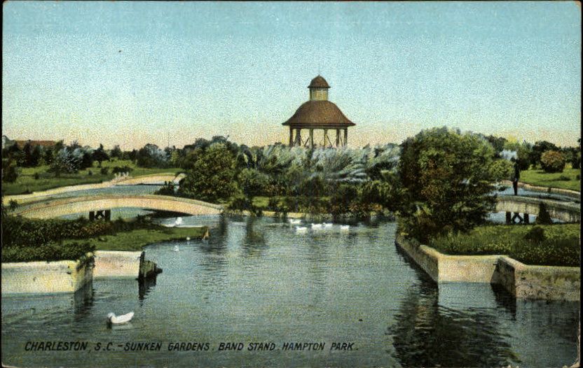 Charleston SC Sunken Gardens c1910 Postcard  