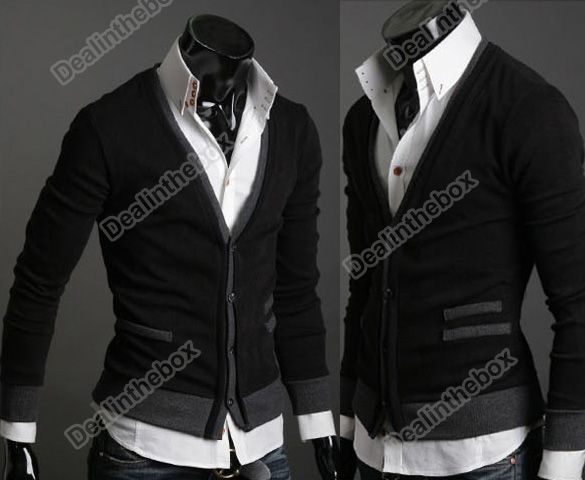 New Fashion Mens Slim Premium Stylish Mock Pockets Knit Coat Cardigan 