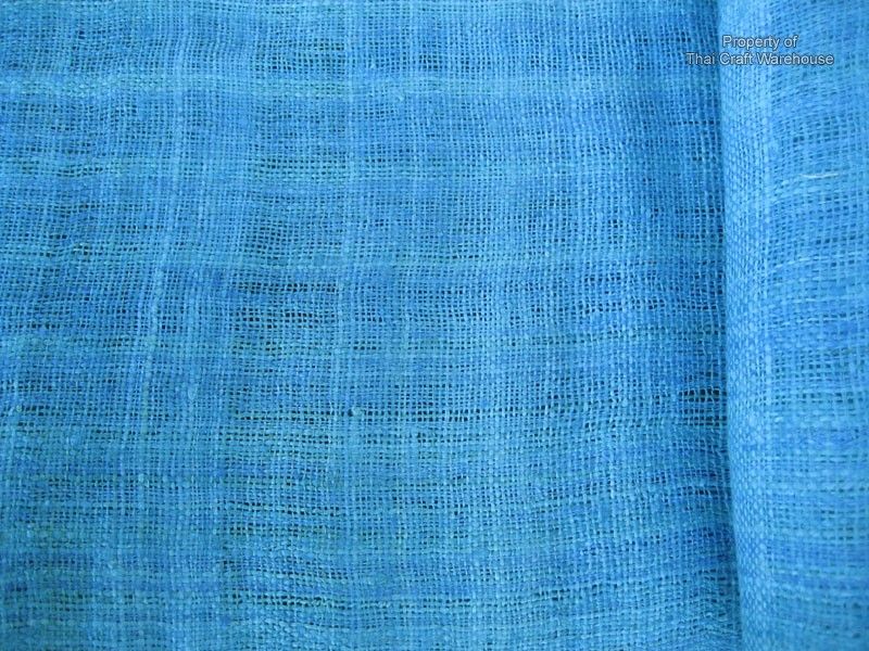 Rough Handwoven Hemp Fabric   Dodger Blue 1yard  