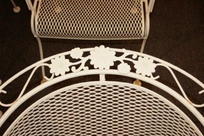 Vintage Woodard Art Deco Style Floral Scupltural Wrought Iron Patio 