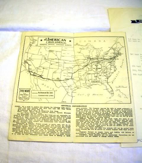 1941 GREYHOUND TRAVEL schedule American Bus Lines maps  