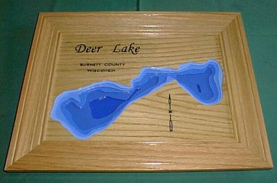   wooden 3 d map wall art carving gift Burnett Co Webb Lake Wisconsin WI