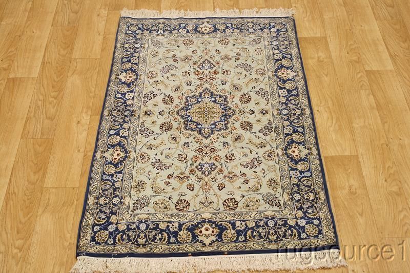   SILK 4X5 MASTERPIECE ISFAHAN PERSIAN ORIENTAL AREA RUG CARPET  