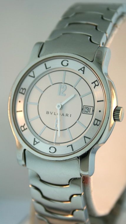 Bvlgari Solotempo ST 35 S Stainless Steel White Dial 35mm Watch 