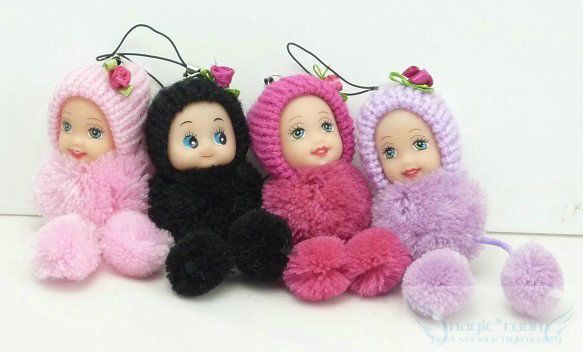 HOT selling lovely Handmade dolls Cell Phone Charms strap chain  