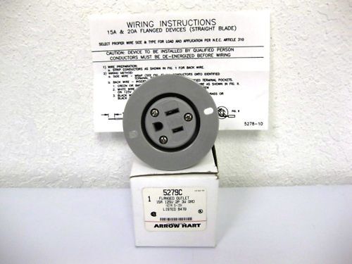 ARROW HART 5279C FLANGED OUTLET 15A 125V 2P 3W GRD  