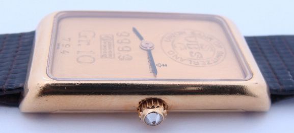 CORUM 18K Yellow GOLD & 24K GOLD 10gr BAR INGOT WATCH  