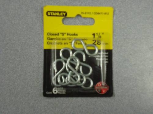 Stanley 3/4 Closed S Hooks (Zinc Plated) (8 Pack)  