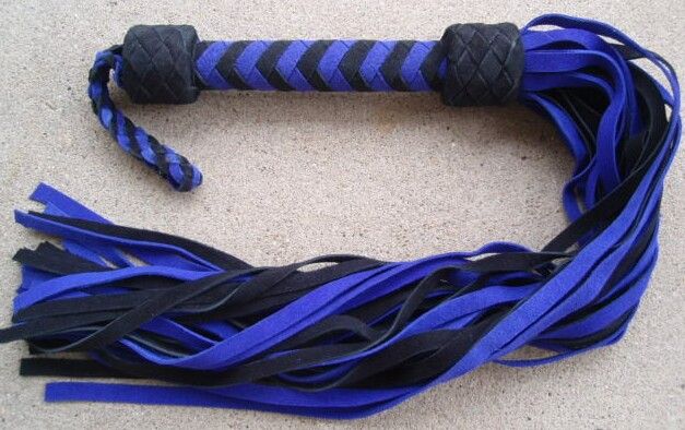 NEW Black/Purple 36 Tail Leather Flogger WHIP GOTHIC  
