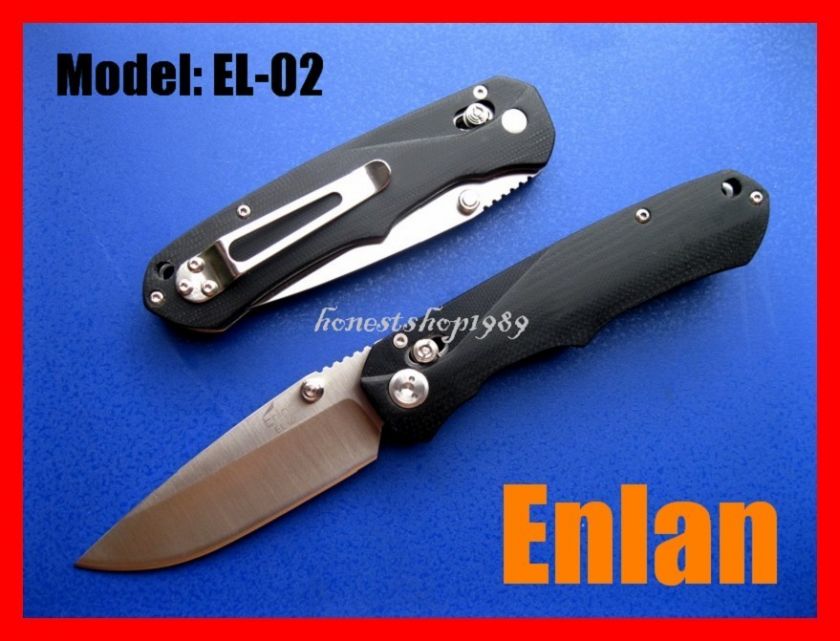 New ENLAN EL 02 Axis Lock Steel Folding Blade 88mm Knife  
