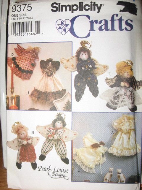 SIMPLICITY CRAFTS CHRISTMAS ANGEL ORNAMENT PATTERN~9375  