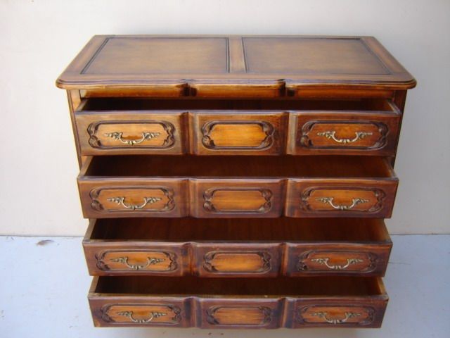 Great French country walnut wood chest # as/946  