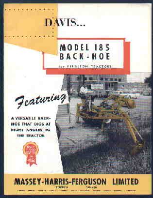 Massey Harris Ferguson Davis 185 Back Hoe Brochure  