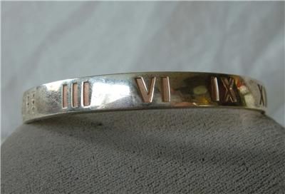 Tiffany & Co Sterling Diamond ATLAS Bangle Bracelet RARE Gilding 