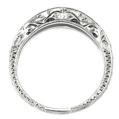 33CT D VVS1 ANTIQUE STYLE ROUND DIAMOND WEDDING BAND.  