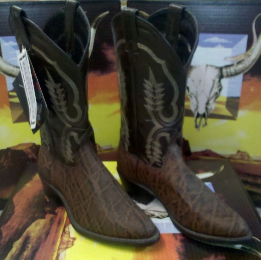 Abilene Mens Brown Elephant Boots. Made in USA.  