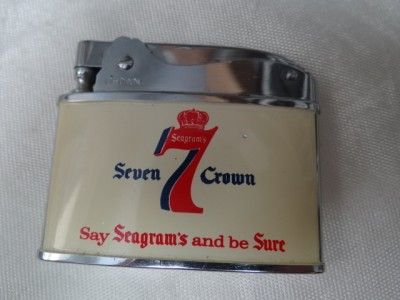 UP FOR AUCTION WE HAVE A VERY NICE SEAGRAMS CROWN SEVEN LIGHTER 