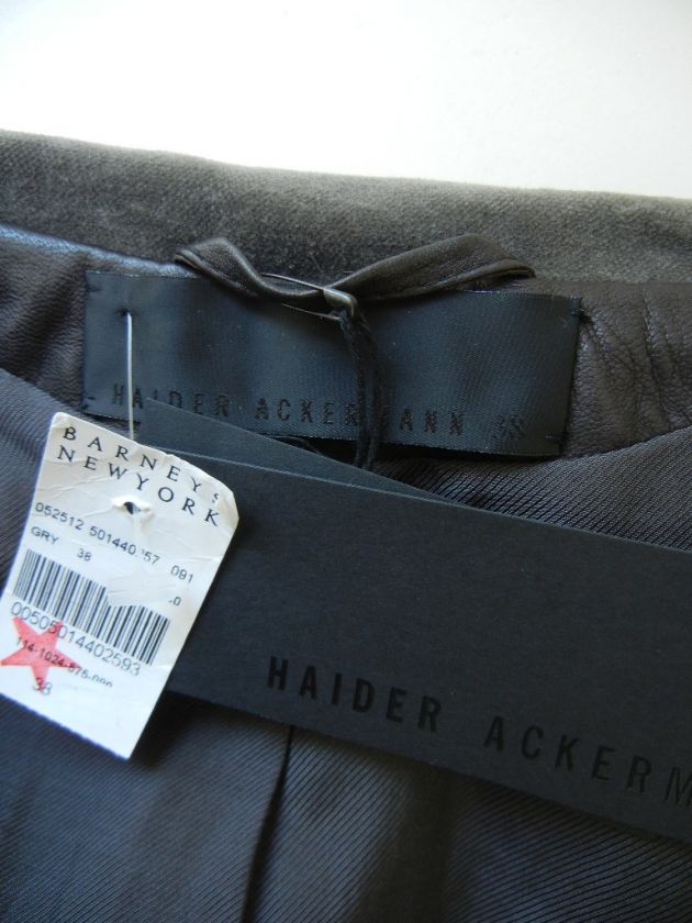 3,950 HAIDER ACKERMANN Gray Multi w/ Leather FALL 2011 RUNWAY JACKET 