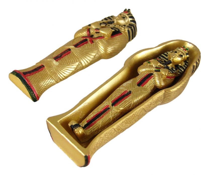 King Tut Anubis Sarcophagus Boxes W/ Mummies Coffin  