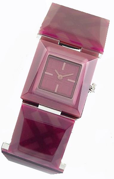 BURBERRY PINK ACRYLIC SIGNAT BRACELET WATCH BU4925  