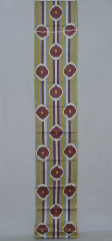 UZBEK HAND CRAFTED SILK COTTON IKAT ADRAS FABRIC  