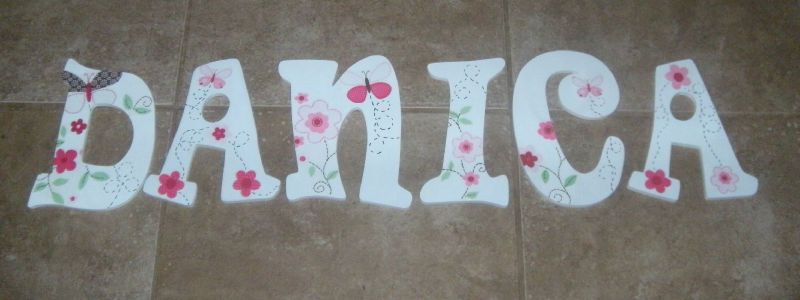 CUSTOM NURSERY WALL LETTERS CARTERS BUTTERFLY FLOWERS  