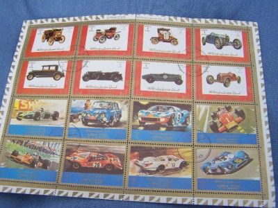 Porsche Race Stamp Collection  LOT AJMAN STATE  Arabic  